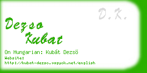 dezso kubat business card